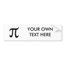 POLYAMORY PI SYMBOL BLACK BUMPER STICKER