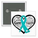 Polycystic Kidney Disease Heart Ribbon Collage Button