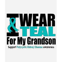 Polycystic Kidney Disease I Wear Teal Grandson t-shirts