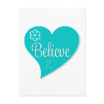 Polycystic Ovary Syndrome PCOS Believe Teal Heart Postcards
