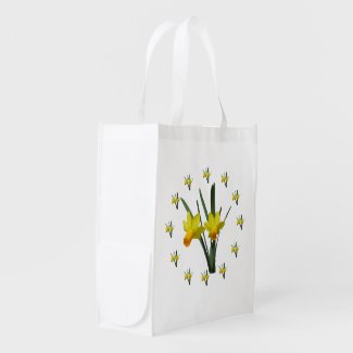 Polyester Bag - Daffodil blossoms Grocery Bags