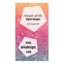 polygonal, polygon, triangles, pentagon, geometric forms, geometrical, shapes, modern, colourful, trendy, Business Card with custom graphic design