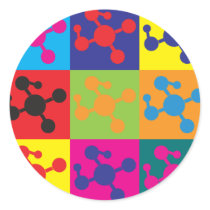 Polymer Chemistry Pop Art Round Sticker