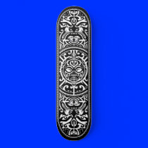 Polynesian Tribal Face Black and White Skate Decks