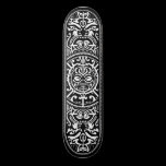 Polynesian Tribal Face Black and White Skate Decks