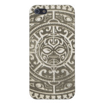 Polynesian Tribal Face Brown iphone cases