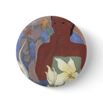 Polynesian Woman and Tiki by Arman Manookian, 1929 Pinback Buttons