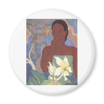 Polynesian Woman and Tiki by Arman Manookian, 1929 Refrigerator Magnet