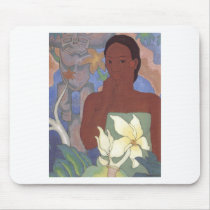 Polynesian Woman and Tiki by Arman Manookian, 1929 Mousepad