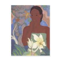 Polynesian Woman and Tiki by Arman Manookian, 1929 Postcard