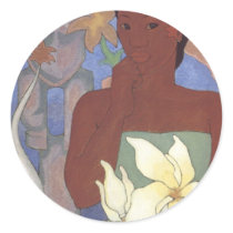 Polynesian Woman and Tiki by Arman Manookian, 1929 Stickers