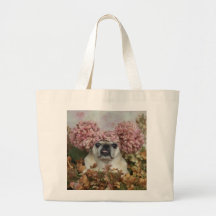 Pom Pom Pug Large Tote Bag