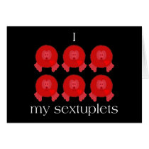 Pom Pom Sextuplets Card cards