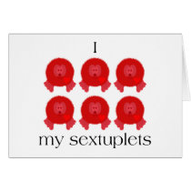 Pom Pom Sextuplets Card cards