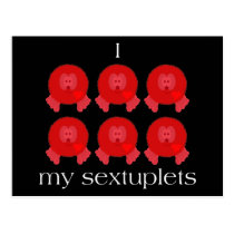 Pom Pom Sextuplets Postcard postcards