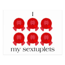 Pom Pom Sextuplets Postcard postcards