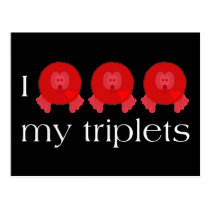 Pom Pom Triplets Postcard postcards