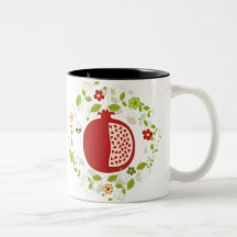 Pomegranate and Honey Bees Coffee Mug