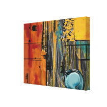 Pomegranate & Blueberry Orange Juice Abstract Gallery Wrap Canvas