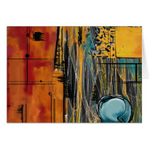 Pomegranate & Blueberry Orange Juice Abstract Greeting Card