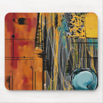 Pomegranate & Blueberry Orange Juice Abstract Mouse Pad