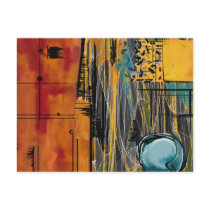 Pomegranate & Blueberry Orange Juice Abstract Post Cards
