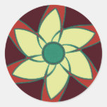 Pomegranate Flower Mandala Round Sticker