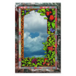 Pomegranate, Flowers on Trellis Stationery