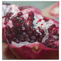 Pomegranate fruit macro photo seed red napkins