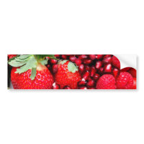 Pomegranate Strawberries And Raspberries Bumper Stickers