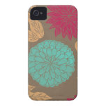 Pomegranate & Teal Floral Print iPhone 4 Case