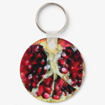 Pomegranate Watercolor - Key Chain keychains by monkley_designs Pomegranate Watercolor - Key Chain keychains