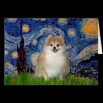 Pomeranian 1 - Starry Night cards