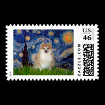 Pomeranian 1 - Starry Night stamps