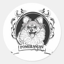 POMERANIAN (2) PEGATINAS REDONDAS