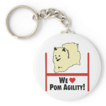Pomeranian Agility Love Key Chain