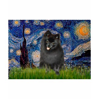 Pomeranian (black) - Starry Night shirt