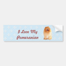 Pomeranian - Blue w/ White Diamond Design Bumper Sticker