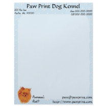 Pomeranian - Blue w/ White Diamond Design Letterhead Template