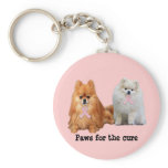 Pomeranian Breast Cancer Keychain