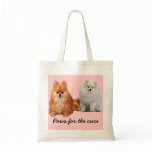 Pomeranian Breast Cancer Tote Bag