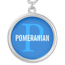 Pomeranian Breed Monogram Design necklace