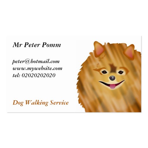 Pomeranian Business Card Template (front side)
