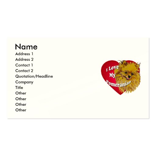 Pomeranian Business Card Templates
