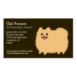 Pomeranian Cartoon Dog with Chocolate Background Business Cards