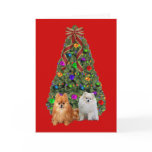 Pomeranian  Christmas Card Tree