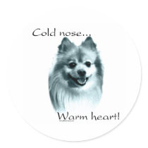 Pomeranian Cold Nose Warm Heart - Sticker by GreyWolfCreation Pomeranian Cold Nose Warm Heart - Sticker