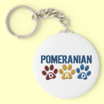 POMERANIAN Dad Paw Print 1 keychains