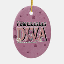 Pomeranian DIVA Christmas Ornament