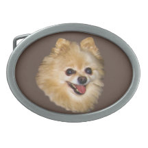 Pomeranian Dog Customizable Belt Buckle
